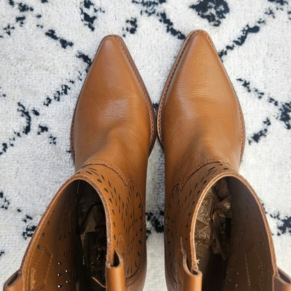 Marc Fisher Elyma Pointed Toe Western Boot Size 9.5 Chestnut Brown - Picture 7 of 12